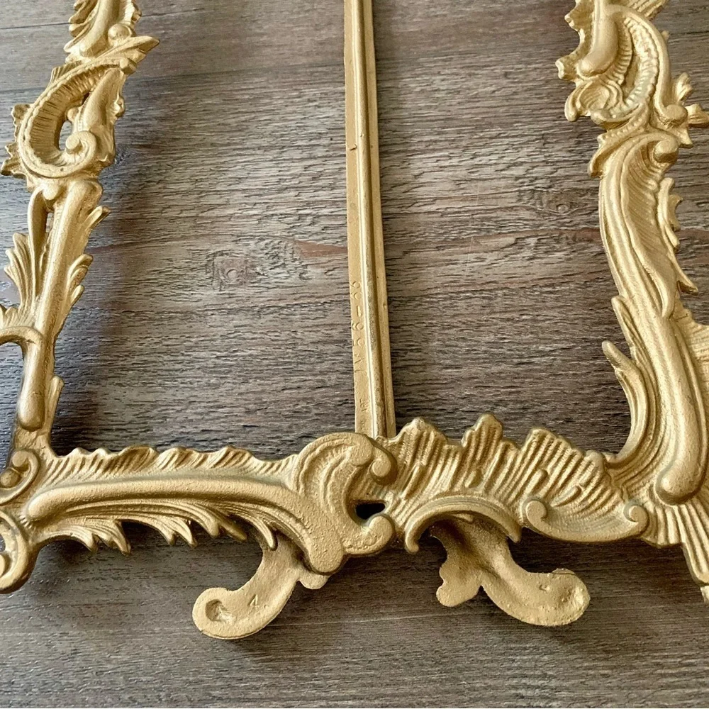 Vintage Iron Art Free Stand Pictured Frame